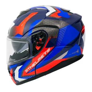 Casco de Moto MT Helmets - ATOM SV Híbrido B7 azul Brillo + Antiempañante Fogoff - Imagen 3