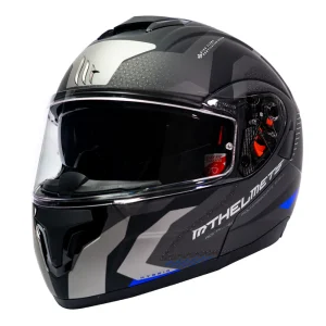 Casco de Moto MT Helmets - ATOM SV Híbrido F7 Azul Mate + Antiempañante Fogoff - Imagen 2