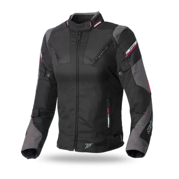 Chaqueta-para-Moto-Mujer-Seventy-SD-JR71-Invierno-Racing-Mujer-Negra-Rosa