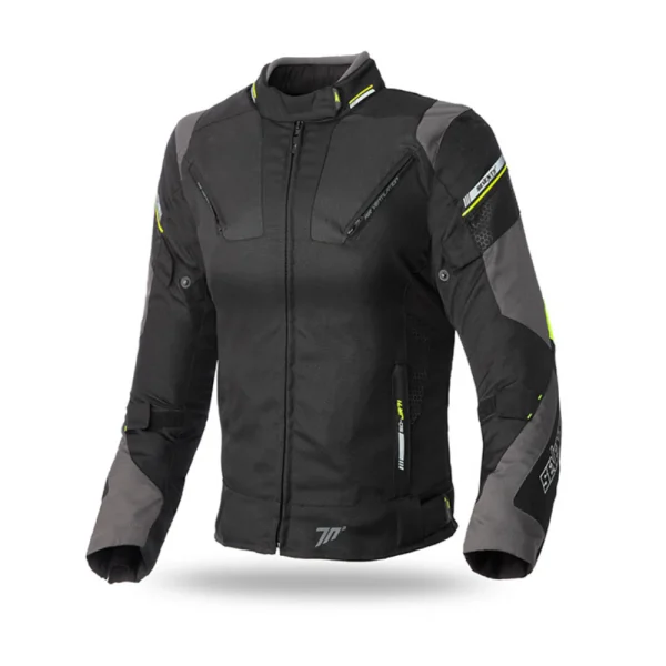Chaqueta-para-Moto-Mujer-Seventy-SD-JR71-Invierno-Racing-Negra-Amarillo-Fluor