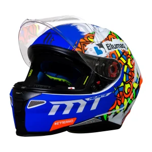 Casco de Moto MT Helmets - Revenge 2 Moto 3 A0 Blanco / Perla Mate+ Mica Dark de regalo - Imagen 3