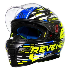 Casco de Moto MT Helmets - Revenge 2 Baye A7 Azul Brillo+ Mica Dark de regalo - Imagen 3
