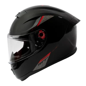 Casco de Moto MT Helmets Hummer Solid A1 Negro Brillo + Pantalla Dark - Imagen 3